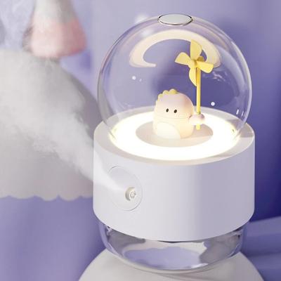300ml Wireless Air Humidifier Rechargeable Rotating Music Humidifier Cute Night Lamp Home Diffuser Warm Christmas Gift