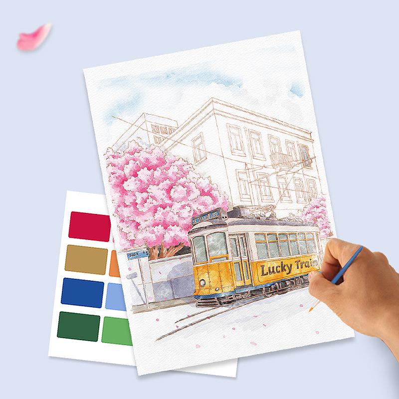 Kreatives Aquarell-Doodle- und Malbuch mit Aquarellpapier