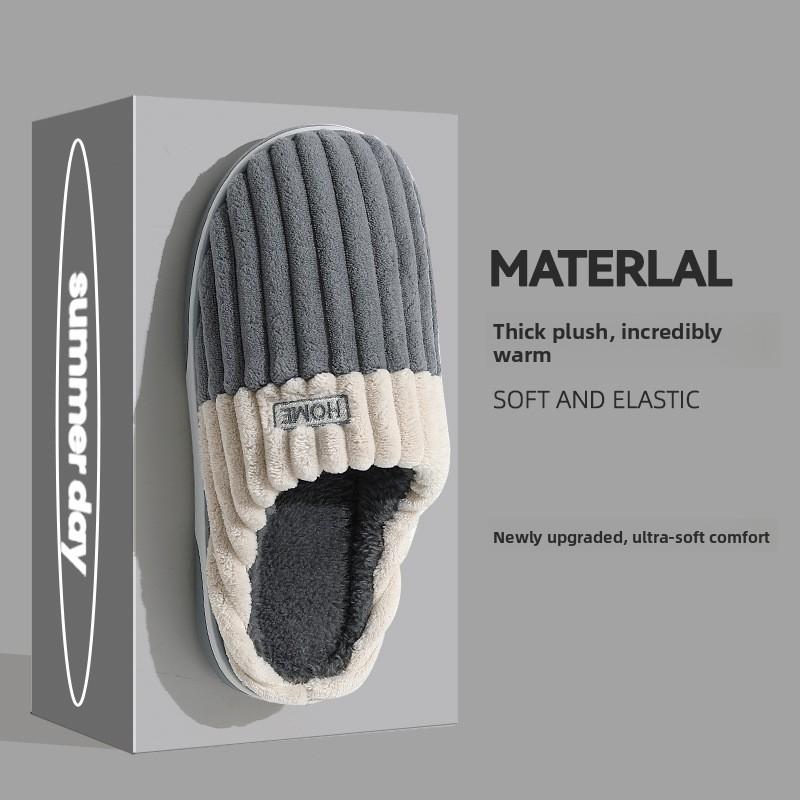 Cotton Slippers for Men, Autumn and Winter Thick Soled Anti Slip Home Wholesale, Warm Indoor Plush Cotton Slippers for Women