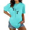 Sommer Rundhals Zwei Vogelmuster Druck Top Modische Lässige Kurzarm Damen T-Shirts