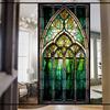 Retro Art Skleněná Fólie Evropský Styl Vitrážové Kostelní Umění Soukromí Okenní Samolepky Neprůhledné Hotelový Klub Veranda Okenní Dekorace Fólie