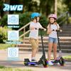 Foldable Kids Electric Scooter with LED Light Up Wheels & Light Deck, 3 Adjustable Height for Ages 6-12 Teens , Max Load 50KG