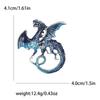 Enamel Dragon Brooches for Women Unisex Rhinestone Necklace Flying Dragon Pins Banquet Party Backpack Gifts Jewelry Accessories