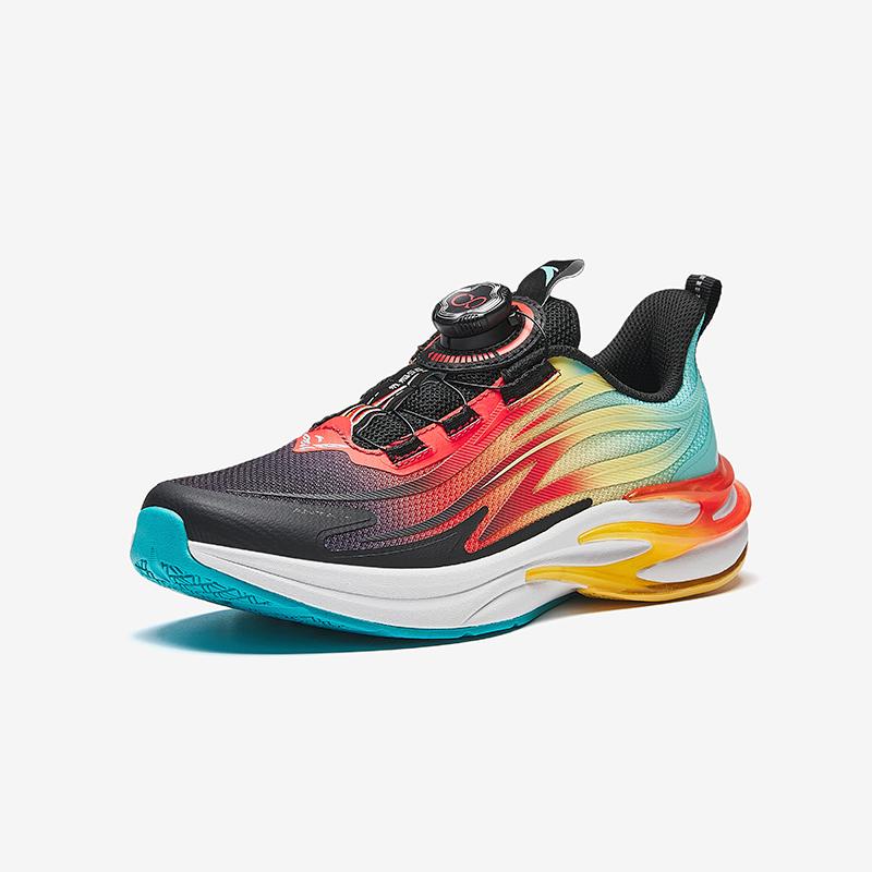 Anta Kids Flame Trendy Fashion Fitness Test Non-Slip Lightweight Shock Absorption Low-Top Running Shoes Men sneaker Black Red 312515517-6