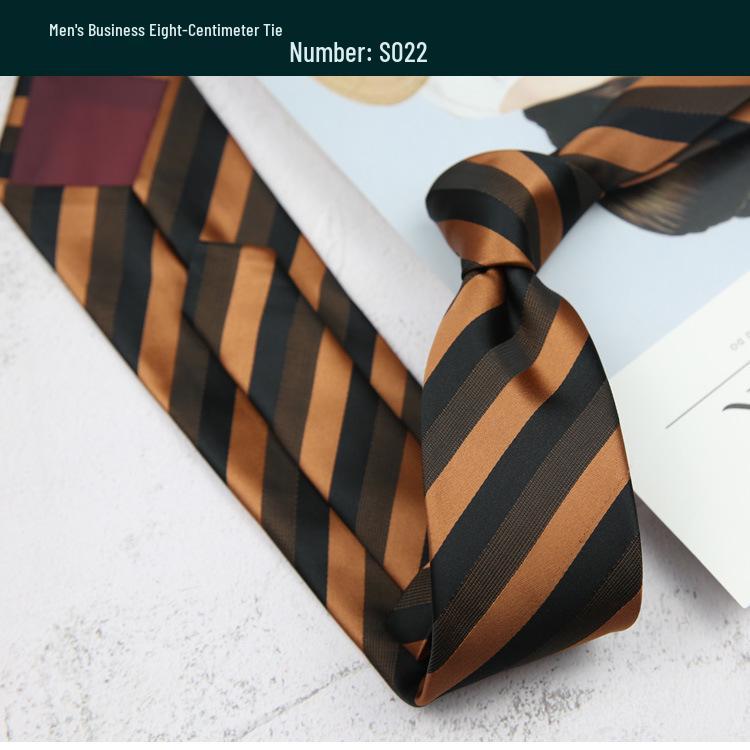 Retro Polka Dot and Stripe Men's Tie - 8cm Business Casual Korean Style Fashion Accessory