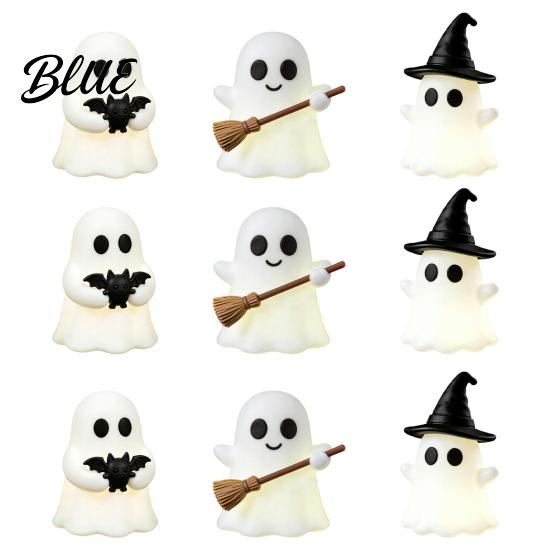 Halloween Party Accents Luminous Mini Ghost Figurines Glow in The Dark Cute PVC Statues Miniature Statue for Micro Landscape Tiered Tray Table