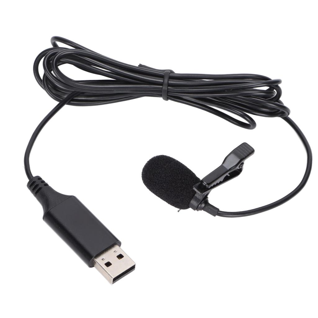 Lapel Microphone Portable Clip On Wired Mini Lapel Microphone with USB Interface for Mobile Phones Cameras