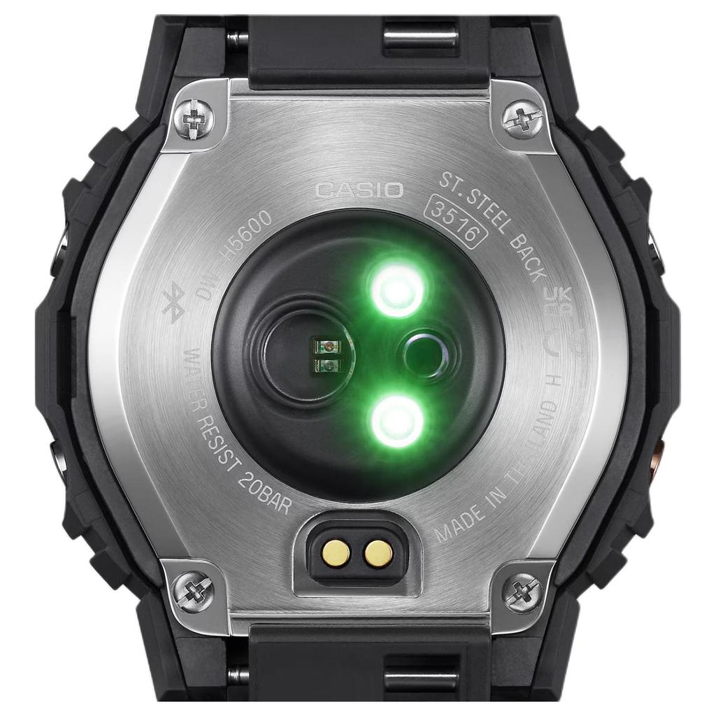 Casio 5600 200M Waterproof Solar Quartz Movement Resin Strap Watch Men's Watches Black Dial DW-H5600MB-1A4JR