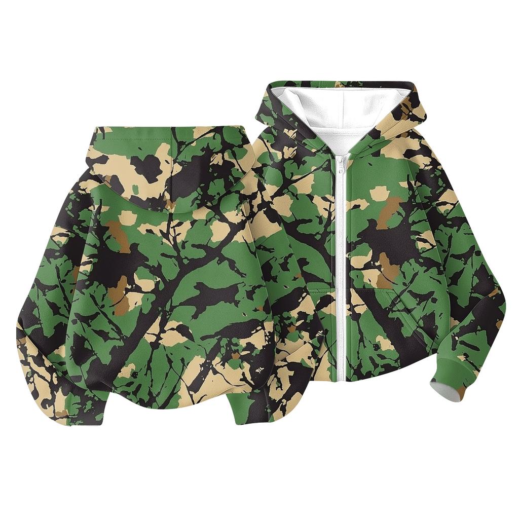 Children's Fashion Christmas Printed Long Sleeved Hooded Sweatshirt Girls' Hoodie Jacket