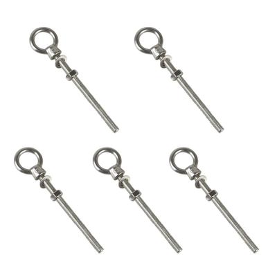 Ideamall M8 Long Eye Bolts, Stainless Steel Eye Nuts, 80mm, Set of 5