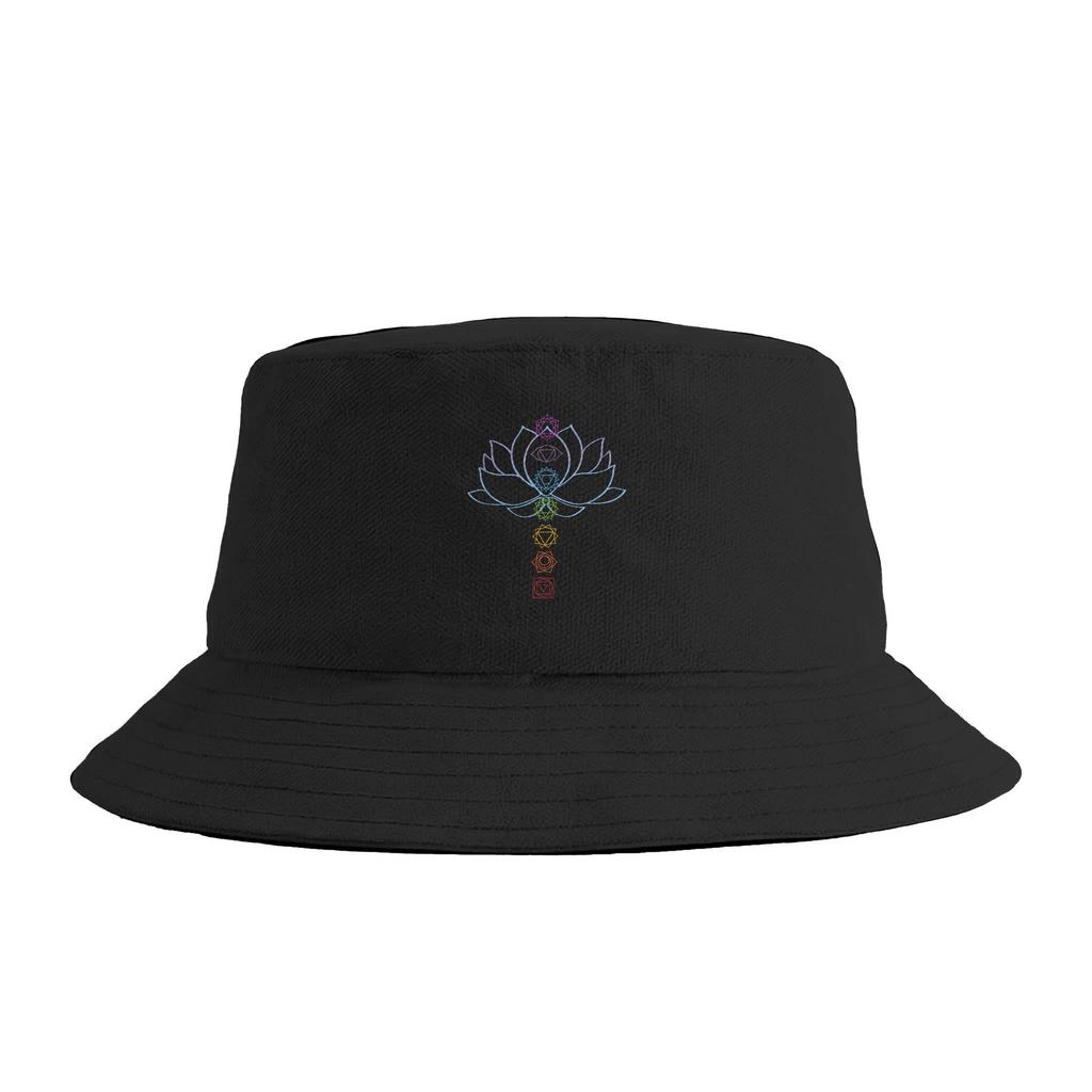 Pink Lotus Flower Yoga Breathe Meditation Yoga Lover Bucket Hat Summer Vintage FisherUnisex Hats For Unisex Women Personality Caps