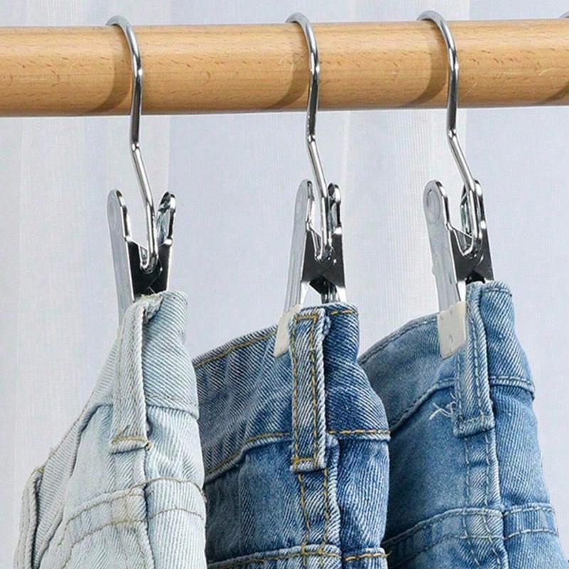 Three Character Clip Hook, Stainless Steel Clothesline Clip, Seamless Storage, Hat Clip, Home Shorts, Fabric, Socks, Air Drying