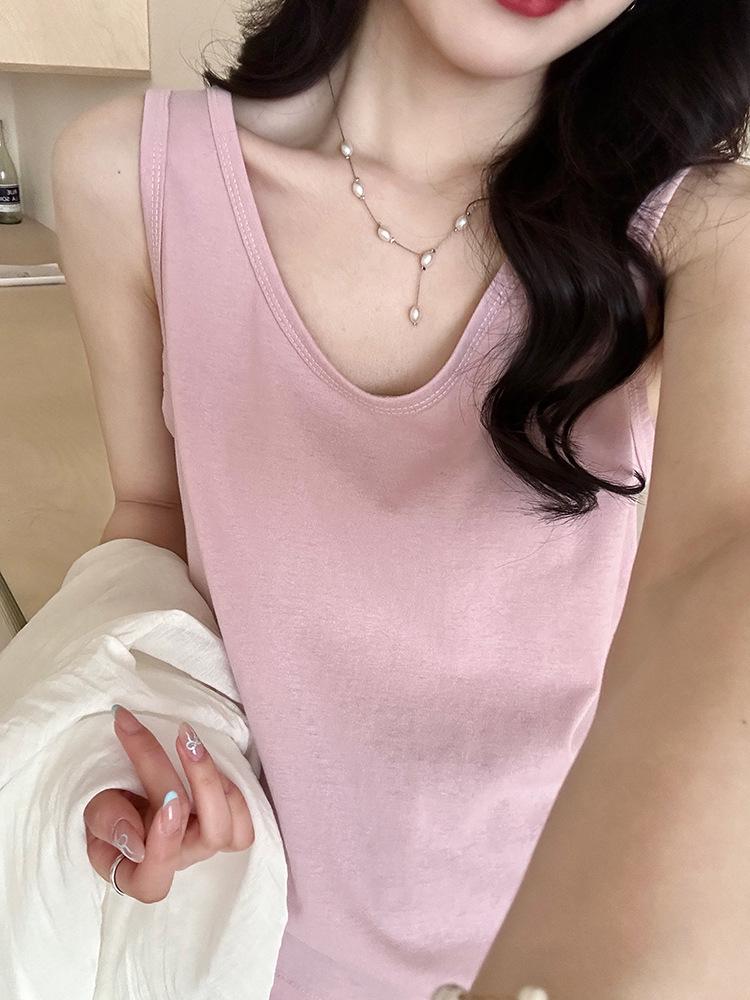 

2025 Women s Loose Fit U-neck Snowflake Cotton Vest – Sleeveless Summer Top & Base Layer Extra Large фиолетовый