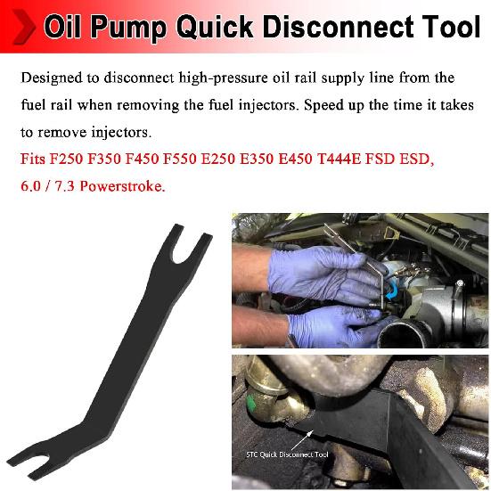High Pressure Oil Pump IPR Valve Air Test Kit and Rail Adapter, High Pressure Oil Pump HPOP Quick Disconnect Tool Compatible with Ford 6.0L Diesel