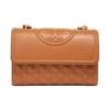 Tory Burch Bolso Bandolera de Cuero con Cadena Tejida Colgante de Borla Acolchado de Diamante Mate Fleming para Mujer Marrón 75576-200