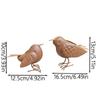 2Pcs Exquisite Decorative Ornament Metal Bird Decorative Ornament Figures Rusty Metal Bird Home Decoration