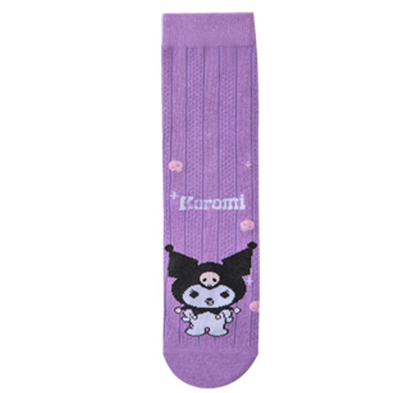 

Мультяшные сетчатые носки до середины икры Kuromi для девочек - Летний влагоотводящий хлопок 1-12 Years Mid-Calf Thin Cotton Mesh