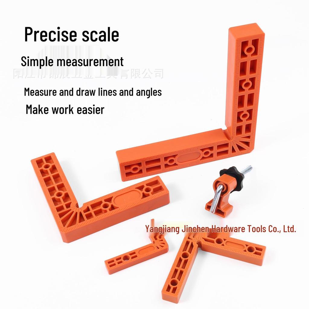 90 Degree L-Shaped Woodworking Clamp and Ruler for Panel Splicing
