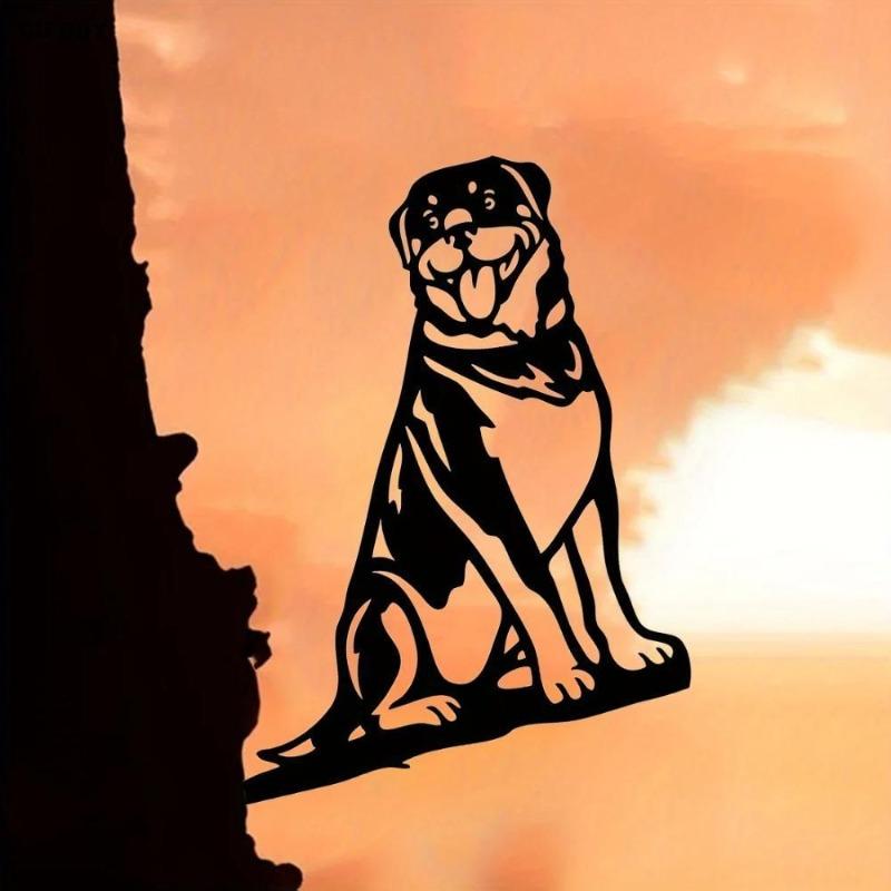 Metal Rottweiler Silhouette Garden Home Decor Gift
