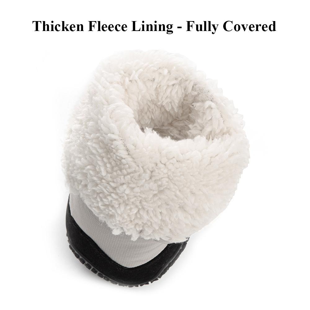 Warm Dog Snow Booties Thicken Fleece Lining Winter Dog Shoes Non-Slip Reflective Waterproof Ripstop Long Boots For Large Dogs