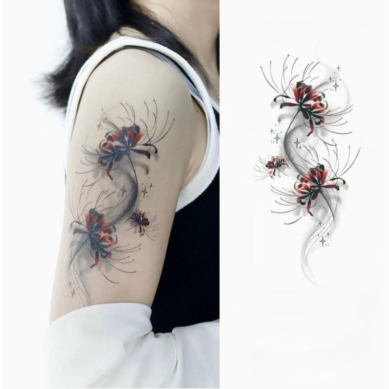 1Pc Butterfly Love Tattoo Sticker, Suitable For Women'S Beautiful And Fashionable Body Decoration With Colorful Designs