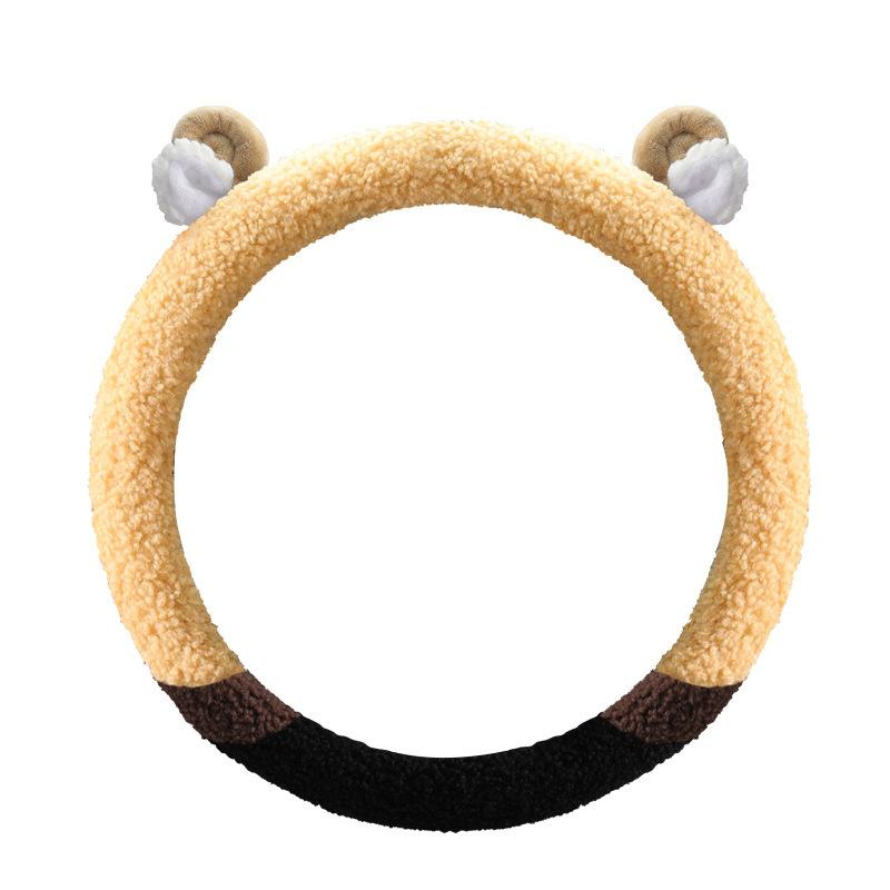 Autumn Winter Plush Steering Wheel Cover Car Warm Steering Wheel Cover Cartoon Warm Cute Car Steering Wheel Cover Cute Deer Horn
