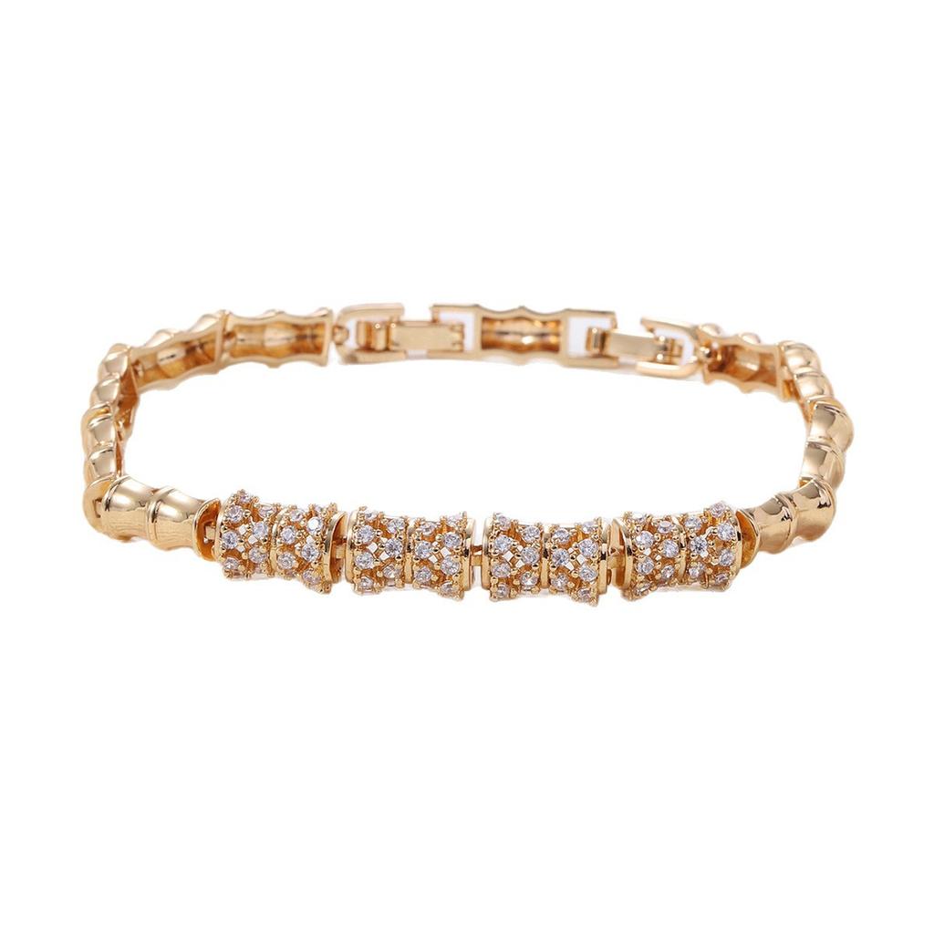 New Style Zircon-encrusted Bamboo Bracelet for Men and Women, Exquisite Inlaid Jewelry, Fashionable and Versatile