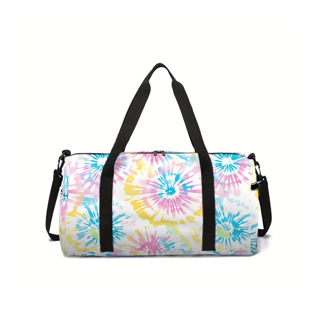 Tie-dye Pattern 2D Cartoon School Travel Bag Large Capacity Zipper Luggage Bag Best Gift for Boys Girls Fashion Style