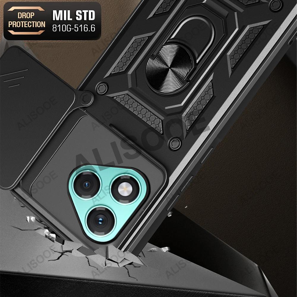 Funda for Honor 400 Lite 5G / Honor 400 Pro Global Case Slide Camera Ring Stand Holder Shockproof Cover for Honor 400 Lite Capa