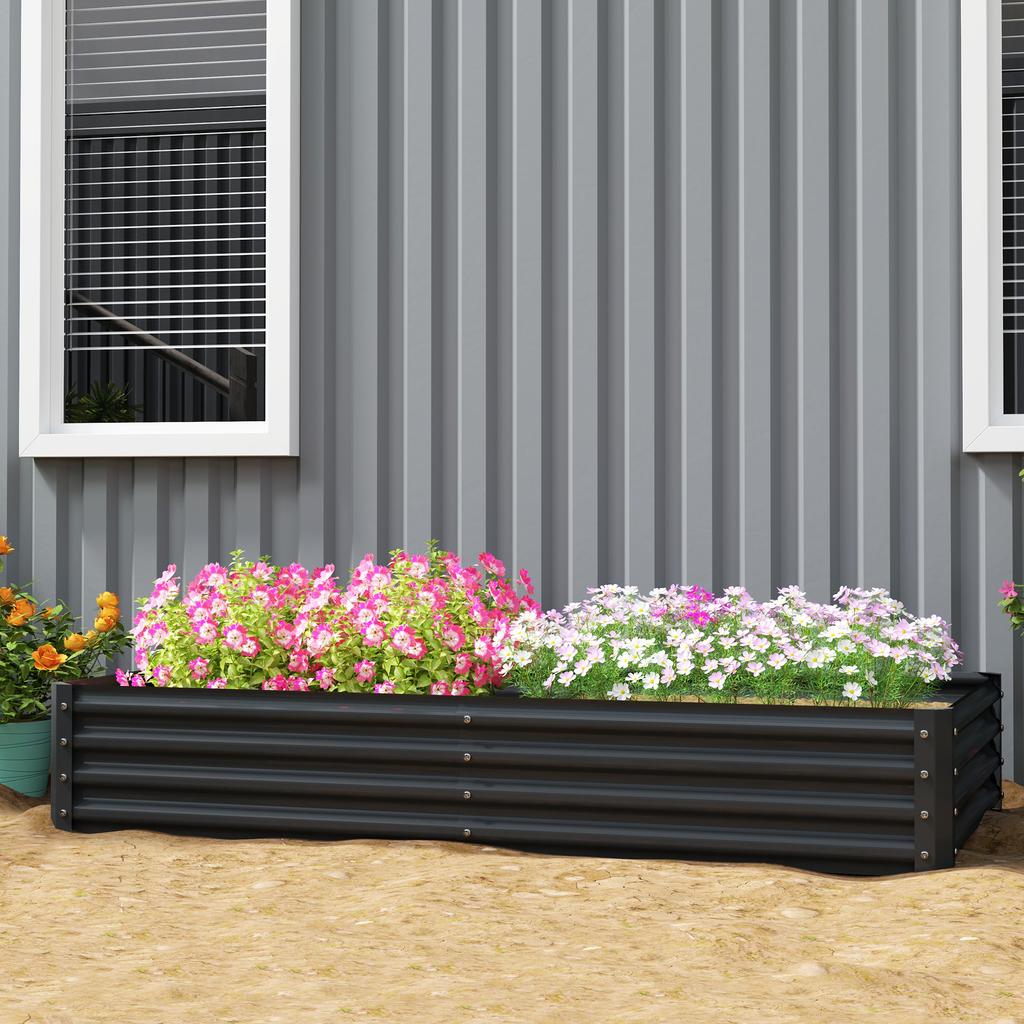 180 x 90cm Galvanised Steel Open Planter - 84H-211V00CG