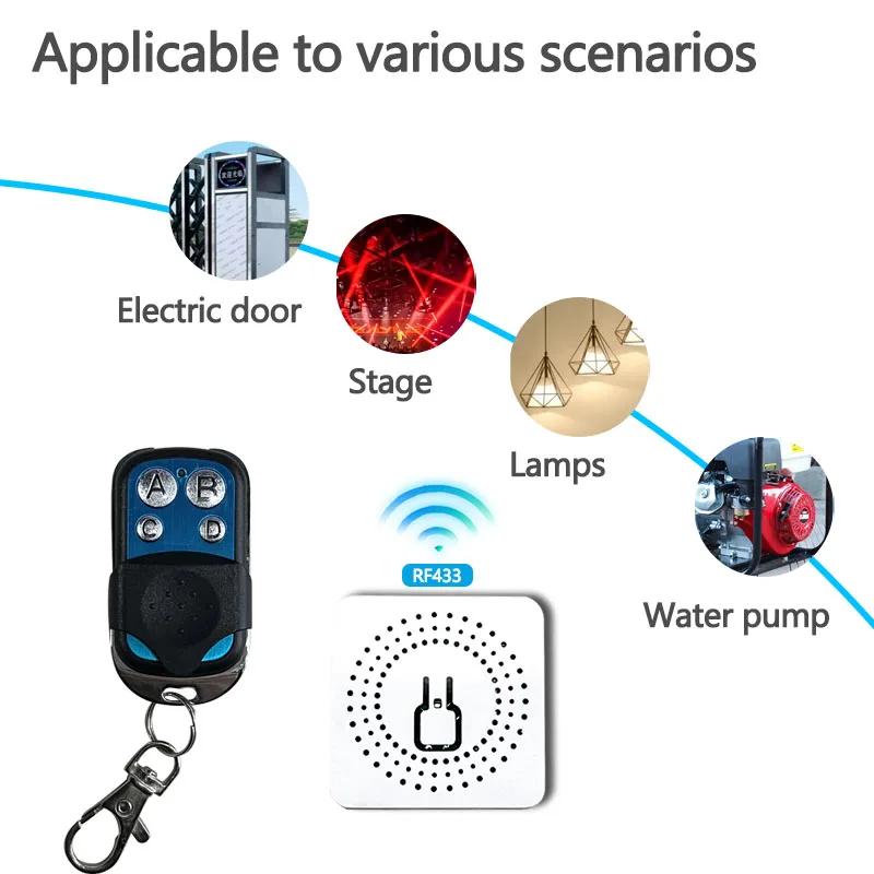 433MHz Wireless Remote Control Light Switch 16A 4 Key RF Relay Receiver Timer Breaker Wall Panel Switch For Lighting Led