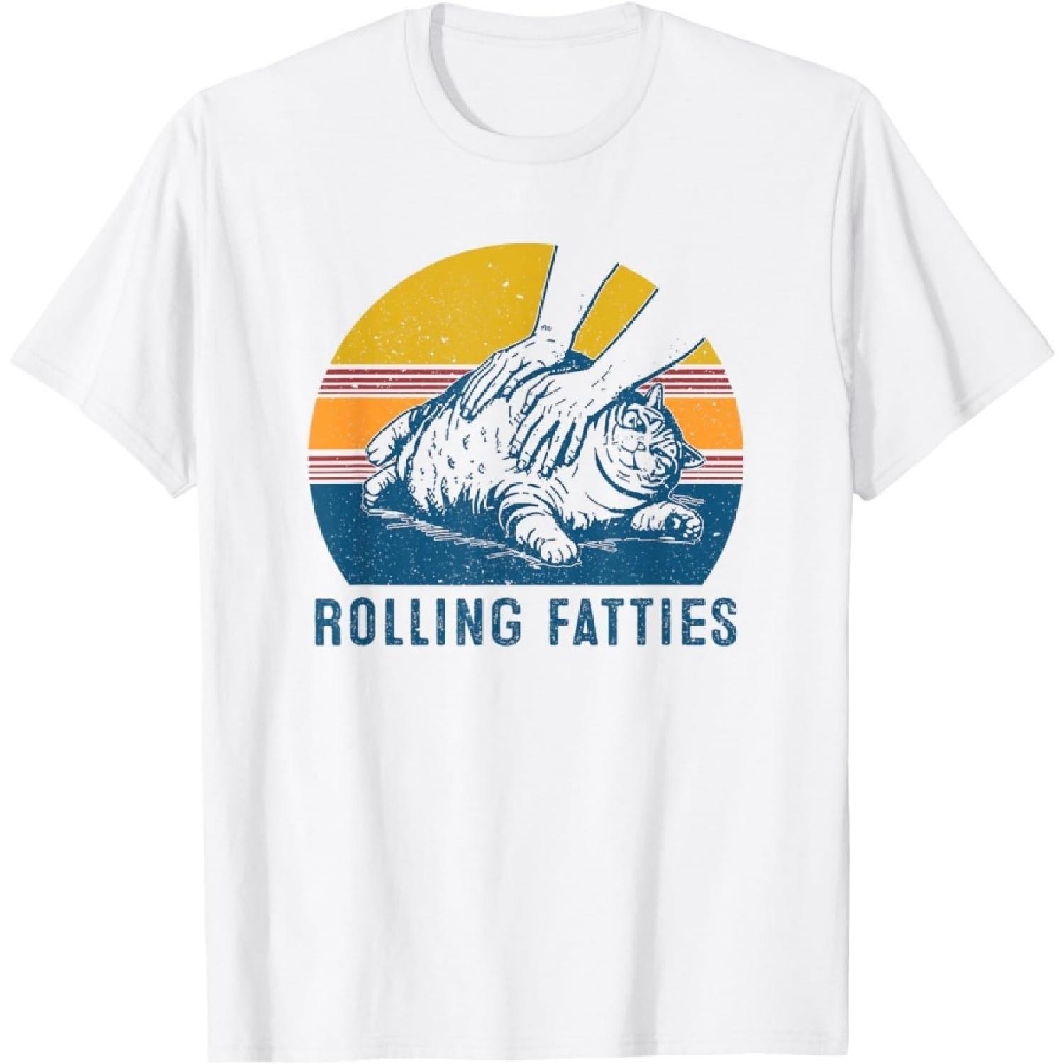 Pinchchoo Cat Rolling Fatties Funny T-Shirt S
