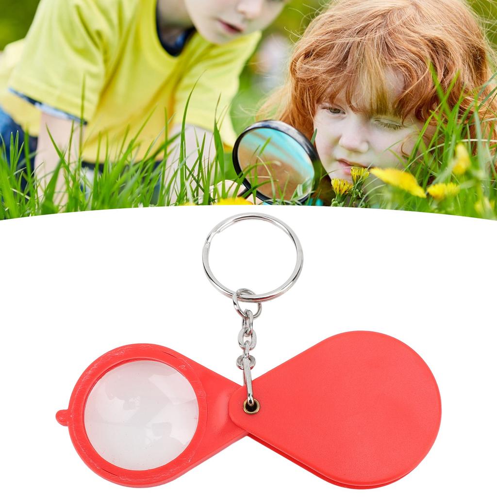 Magnifier Keychain 10X Magnification Foldable Portable Magnifying Glass with Key for Outdoor Reading