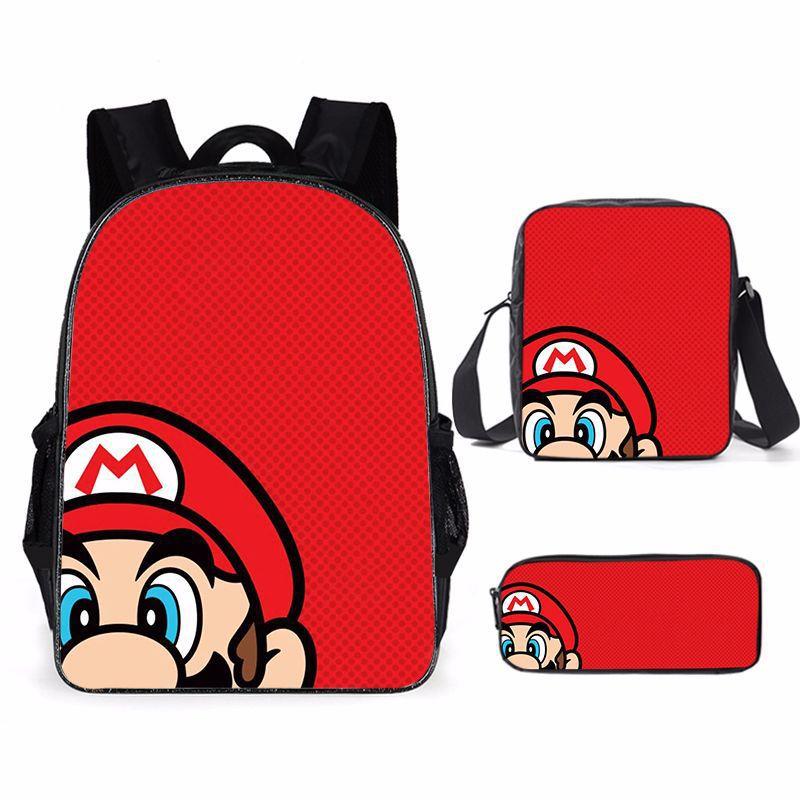 Cartoon Backpack, Primary And Secondary School Students Three-Piece Set, School Bag, Backpack, Shoulder Bag, Pencil Case.