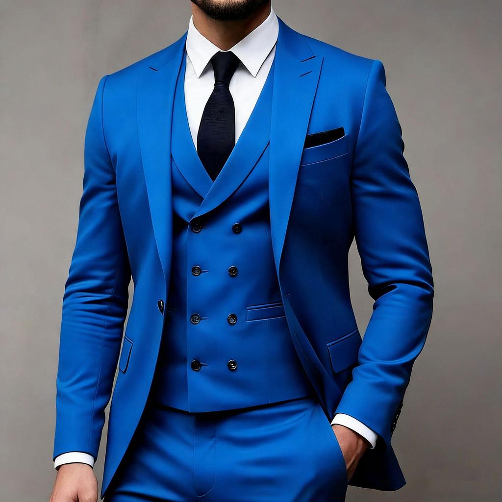 Light Green Men's Suits 3 Pieces Groom Slim Fit Wedding Prom Party Tuxedo Formal Events Suits For Male (Blazer+Pants+Vest)