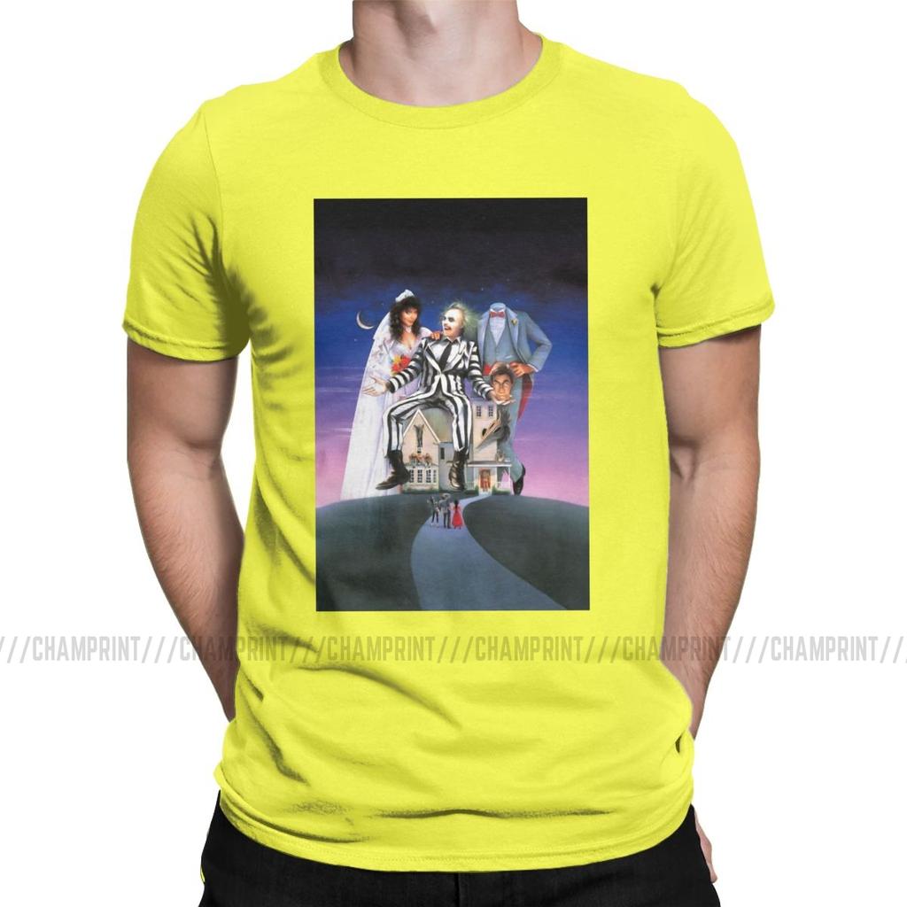 Beetlejuice Movie Poster Men T Shirts Horror Casual Tee Shirt Short Sleeve Crew Neck T Shirt