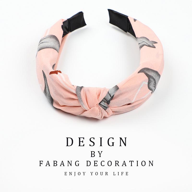 Korean Style Women's Striped Criss-Cross Bow Headband for Yoga & Face Washing
