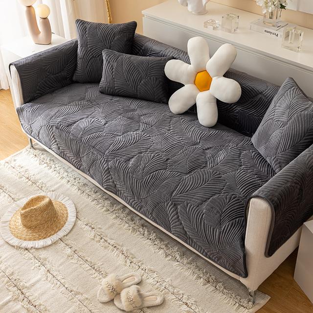 Pernă de Sofa Îngroșată Embosată Anti-Alunecare Simpla Moderna Culoare Solidă Piesă Prosop Universal pentru Sofa Pentru Camera de Zi