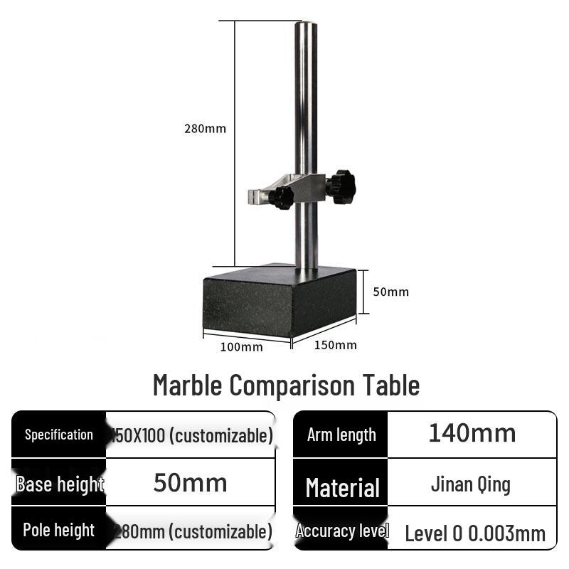 HEMUELE Digital Micrometer with Large Marble Base and Height Gauge Marble Measuring Table 100x150mm