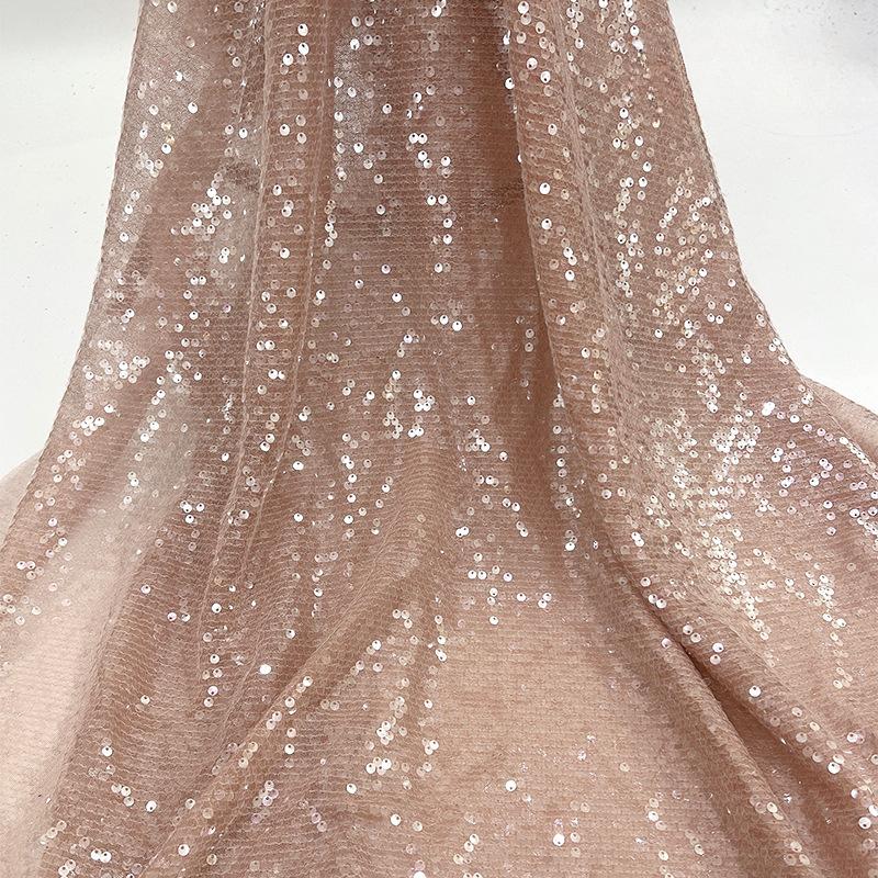 Tessuto di Pizzo Ricamato Full Paillettes Lucide Multicolore Materiale da Cucito Fai da Te per Abito da Sposa Tessuto Decorativo per Abbigliamento
