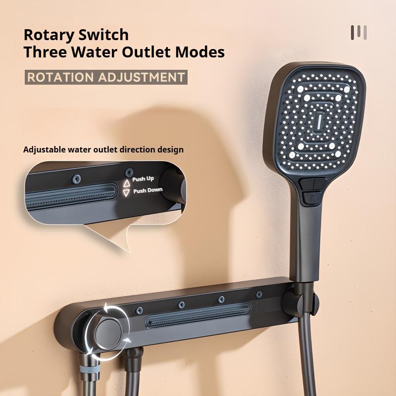 Wall Mounted Split Shower with 3 Function Adjustable Arm - No Electricity Required, Modern Bathroom Waist Spray Shower