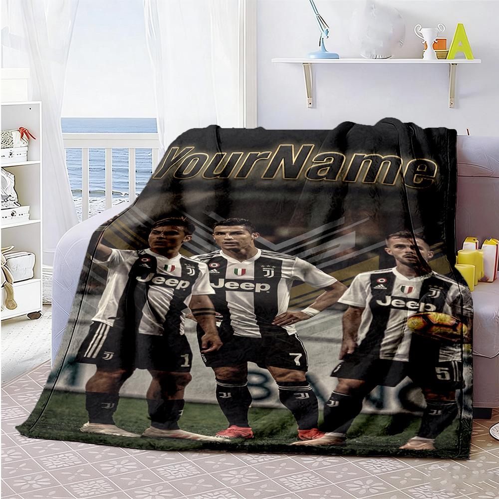 Juventus Personalized Text Blanket Lightweight Customizable Blanket Soft Warm Cozy Versatile for Bedding Office Chair Living Room Bed All-Season Use