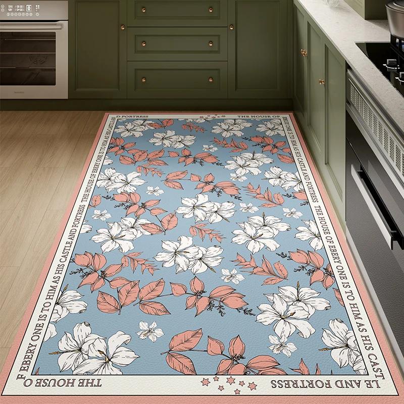 

Кухонный коврик ПВХ кожа Коврики для ног Водонепроницаемый ковер для пола Домашнее украшение Роскошный длинный ковер Нескользящий Моющийся Alfombra De Cocina 45X120CM