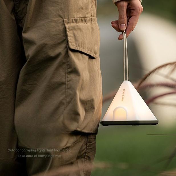 Portable Tent Night Light USB Rechargeable Bedside Lamp Minimalist Camping Mood Light
