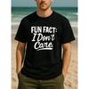 European Sizes FUN FACT: I Don't Care | Men'S Print Short-Sleeved Sports T-Shirt, Regular Fit, Sweat-Absorbing and Quick-Drying