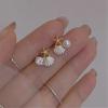 Asymmetric Starfish Earrings Stud Elegant Starfish Pearls Earrings With Crystal Zircons Marine Inspired Jewelry