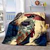 Japanese Kimono Umbrella Print Flannel Throw Blanket Soft Reversible All Season Home Office Gift