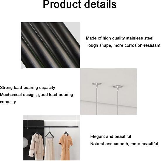 

Регулируемые по высоте металлические вешалки для одежды, Коммерческая витрина для свадебных платьев, Настенная вешалка для одежды, Потолочное крепление для хранения одежды length 80cm/31.5in