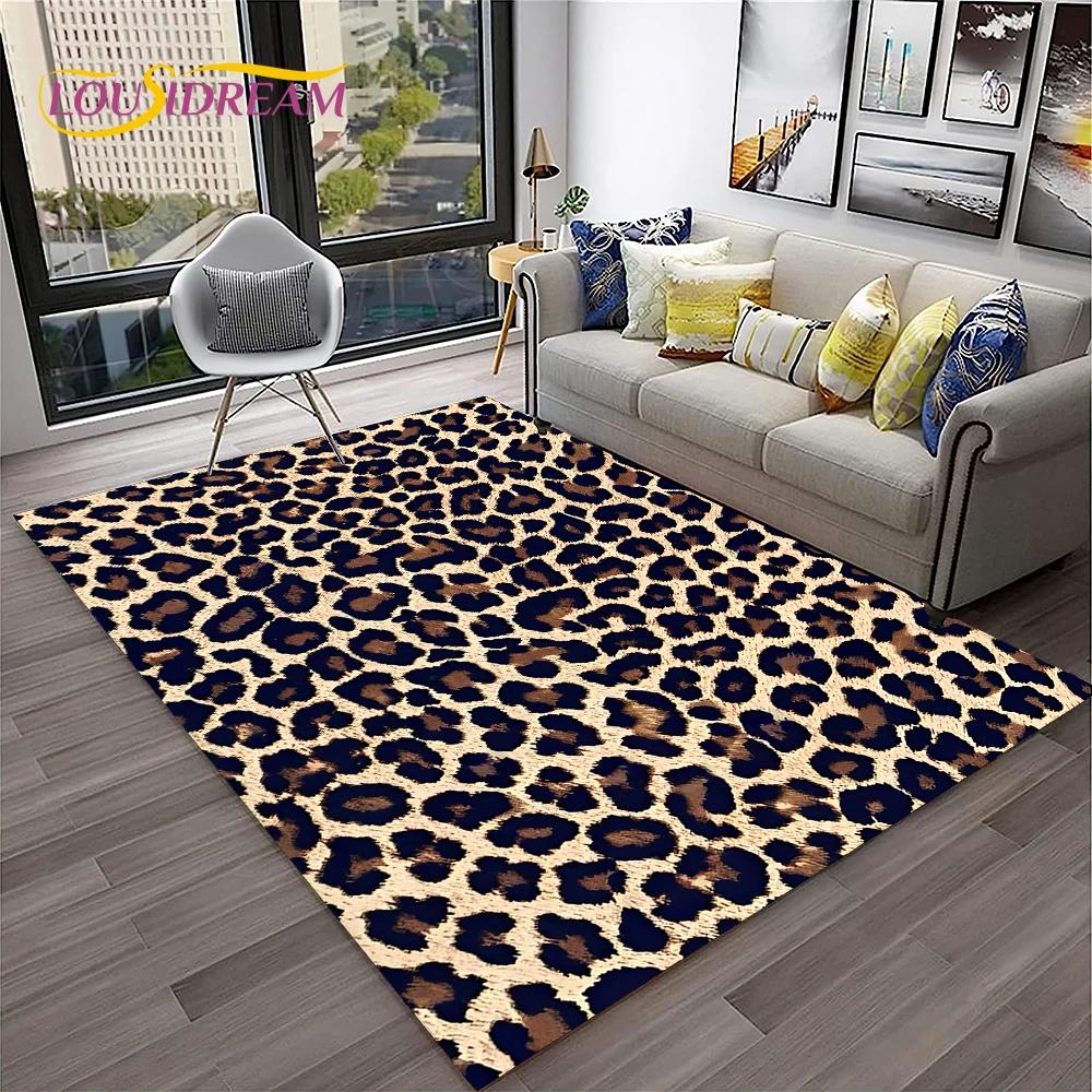 Dywanik z nadrukiem w paski seria Dzikiego Lamparta do domu Salon Sypialnia Sofa Mata wycieraczka Dekoracja, dywanik do kącika zabaw dla dzieci Mata podłogowa antypoślizgowa