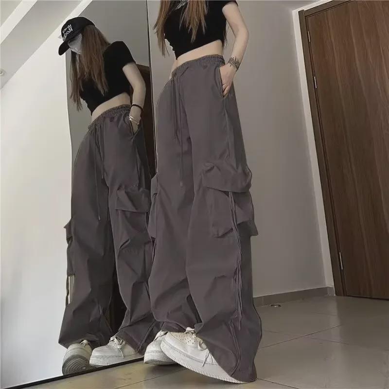 Unisex Retro Overall med flera fickor: Vår/Höst Hip-Hop High Street Raka Byxor